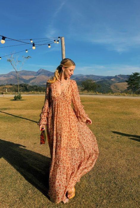 Vestido Longo Ggt Estampa Suzani Maria Filó Débora Latgé